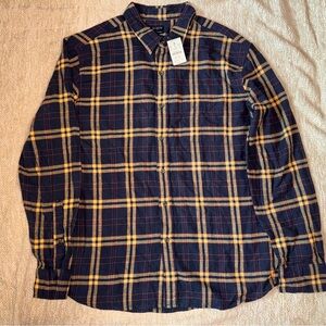 J. Crew Blue and Yellow Casual Button Down Shirt